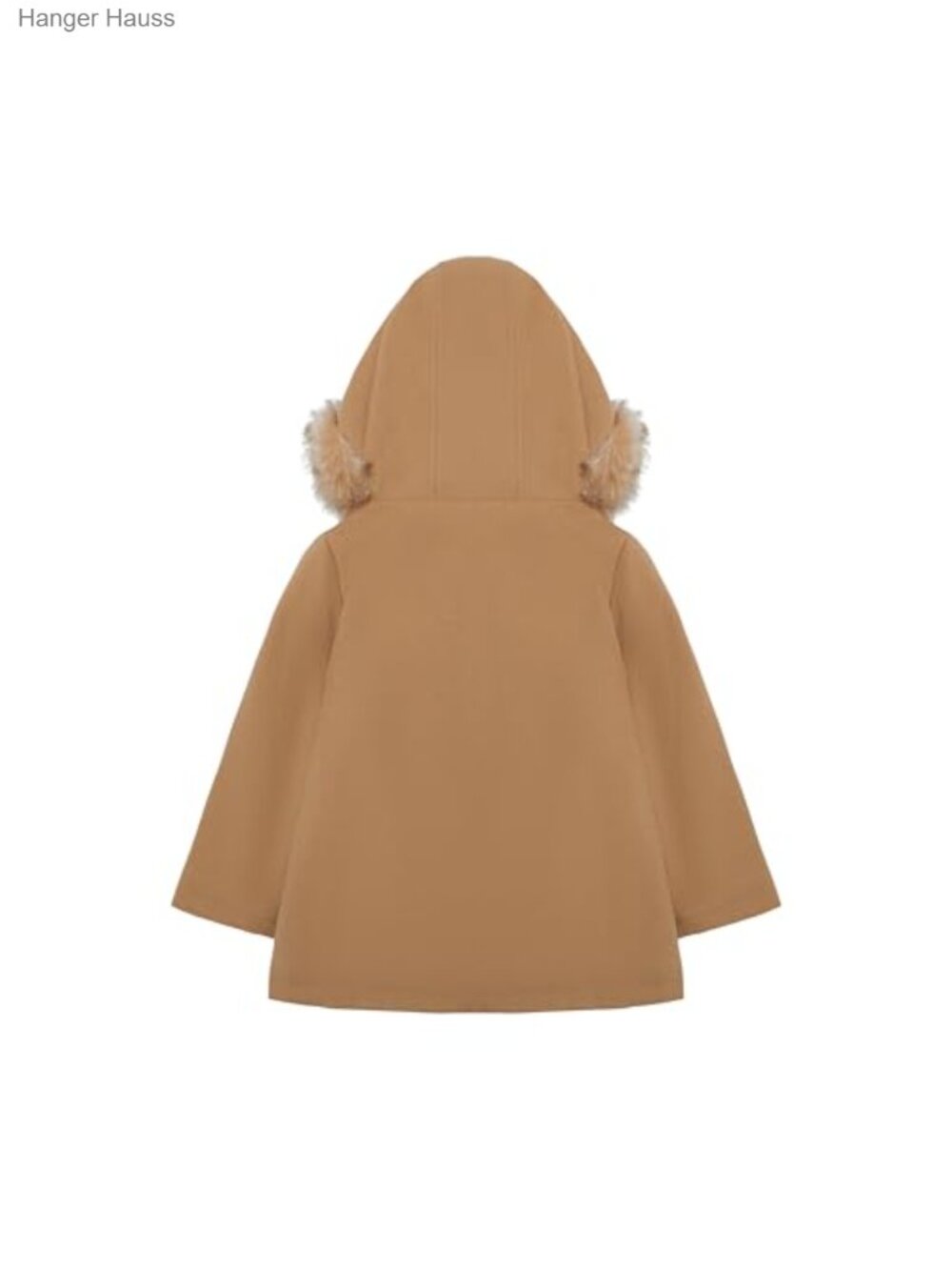 Girls Faux Wool Winter Dress Coat Faux Fur Hood Fleece Lined - Picture 2 of 3